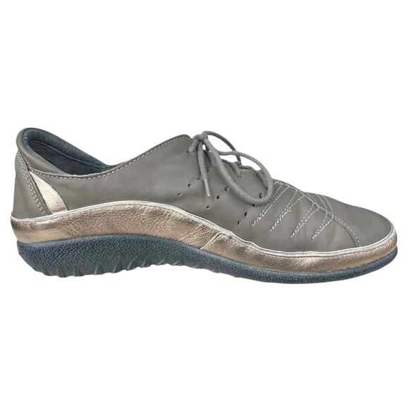 NAOT Women’s Kumara Foggy Gray Leather Lace Up Sneaker Size 40 US 9 - Picture 4 of 10